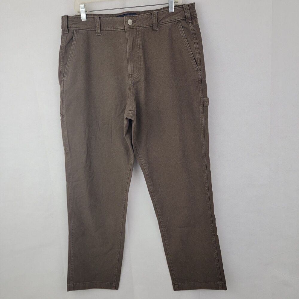 ABERCROMBIE & FITCH Mens Loose Carpenter Pants Sz 34x29 BROWN Utility Canvas